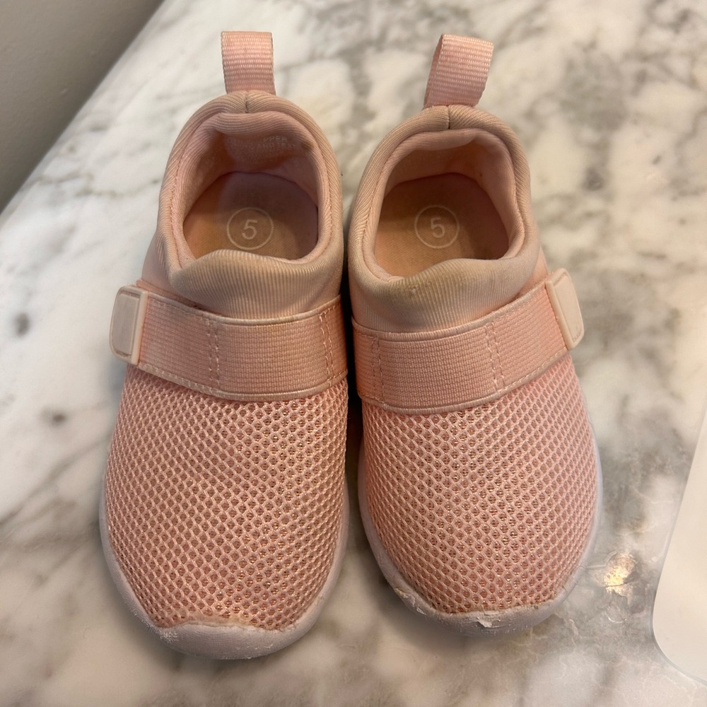 Kids Pink Mesh Slip-On Shoes